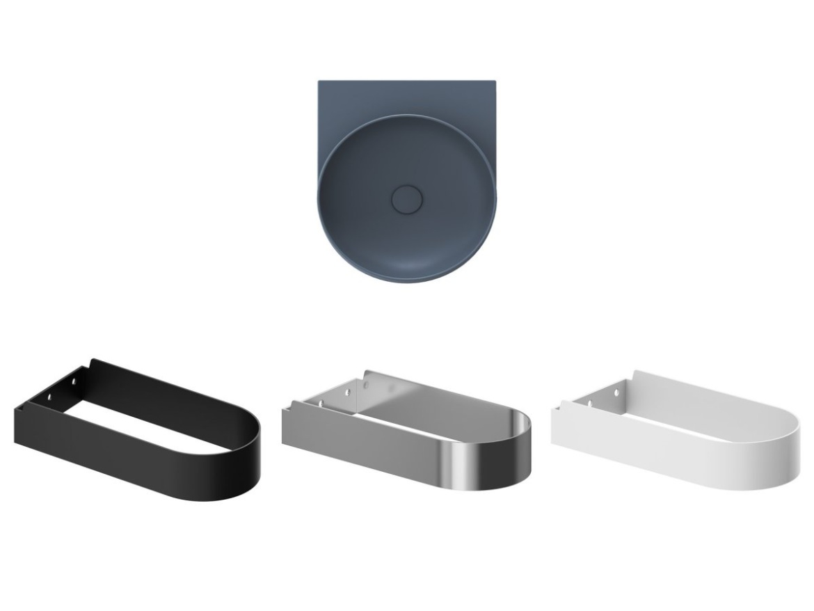 Ravak Umyvadlo Yard 40, bez otvoru pro baterii, bez přepadu, Grey Green