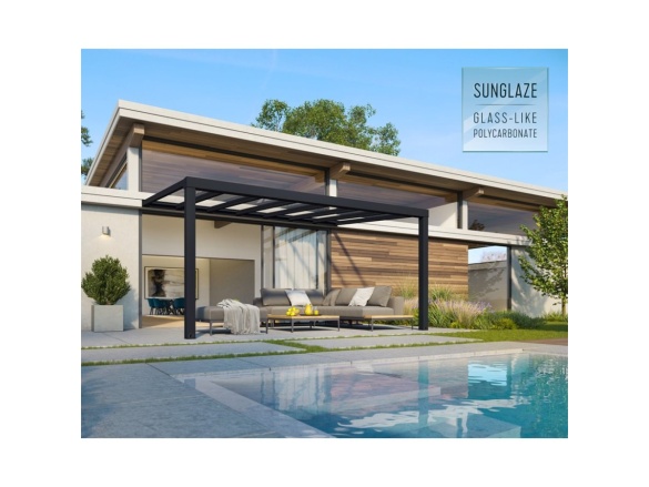 Luxusní hliníková (montovaná) pergola Palram - Canopia Stockholm 3,4 x 5,2 antracit