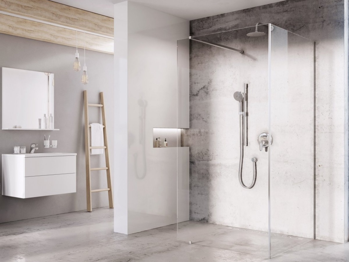 Ravak Walk-In Corner Set 110x80, čierna+transparent