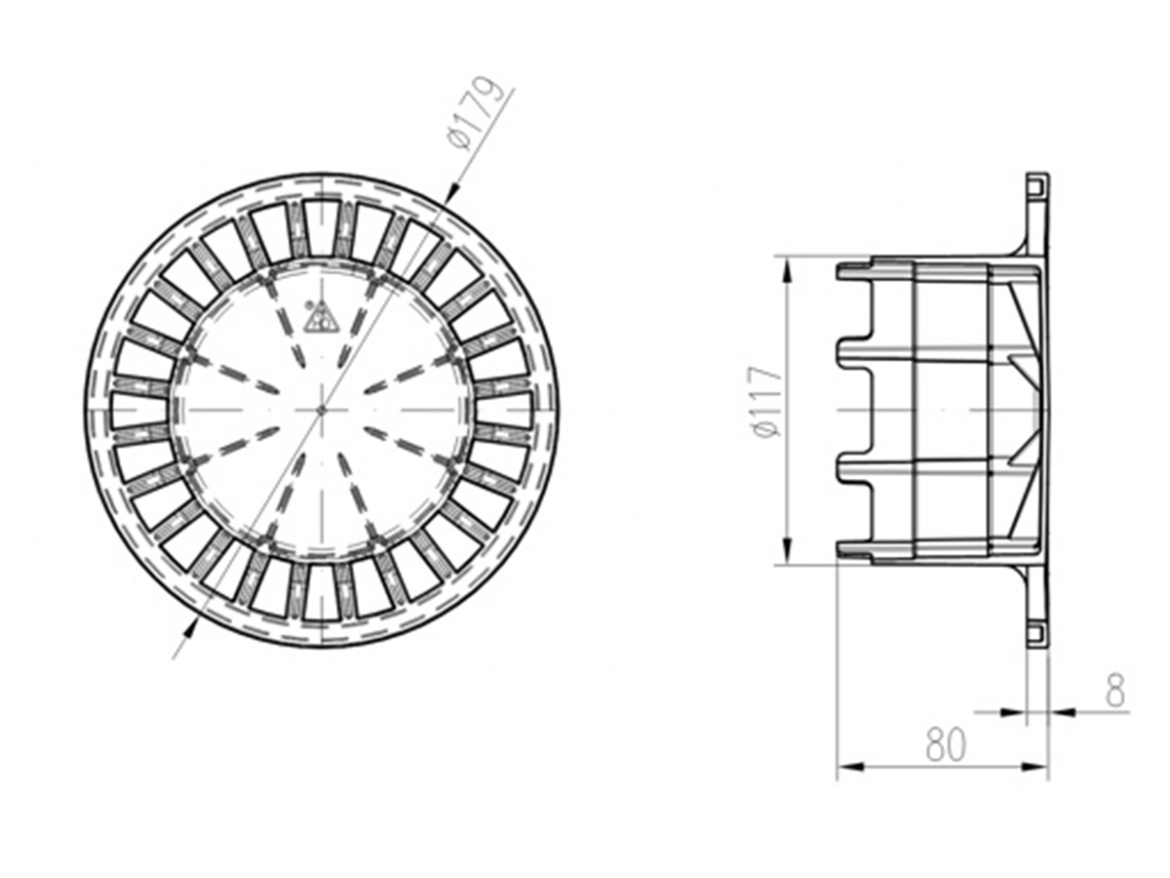 Chuděj ND-Mřížka PV 200 × 200 mm