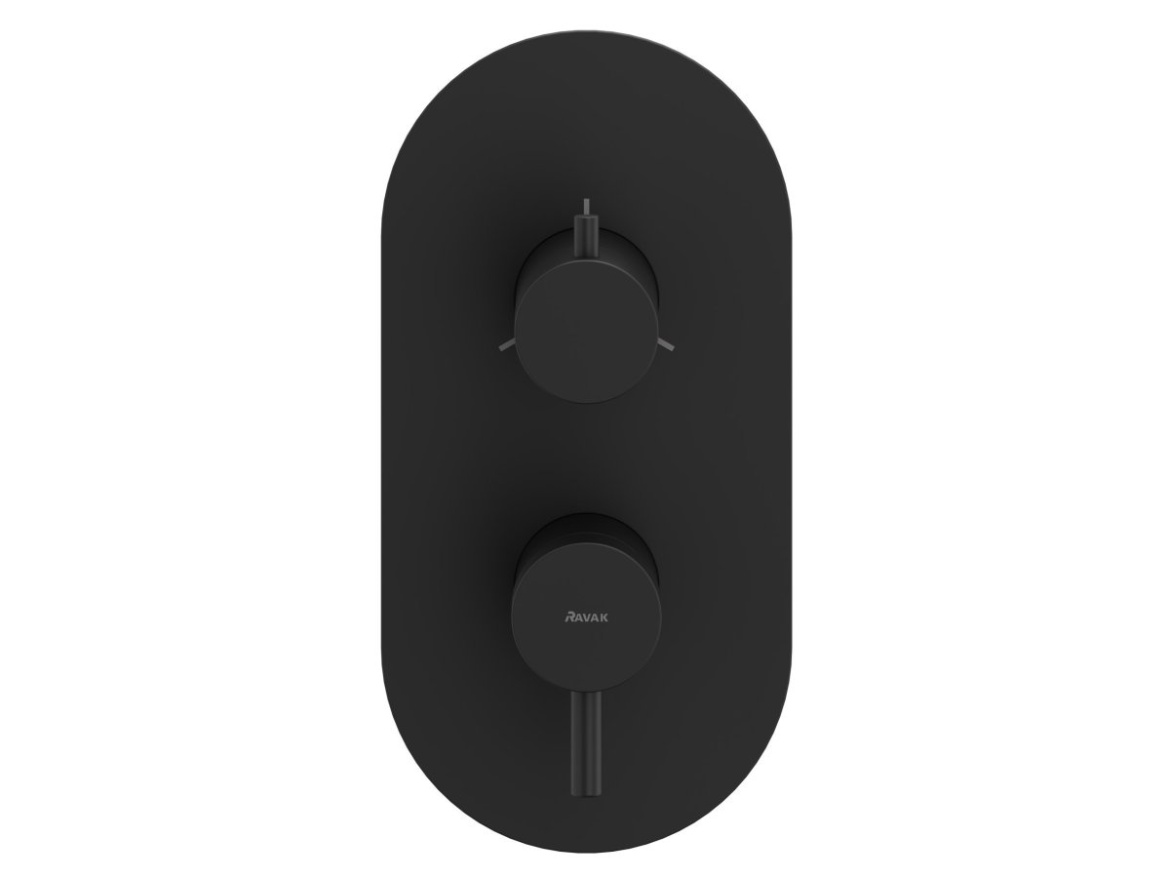 Ravak ES 068.20GB.O3.RB07F Podomítková baterie 3-cestná bez tělesa, grafit kartáčovaný