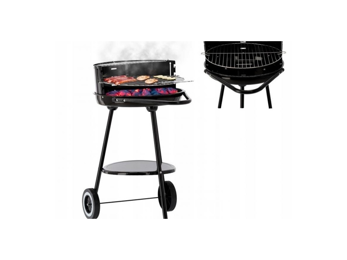 VespaGarden Kruhový zahradní gril na kolečkách - 58x44x72 cm