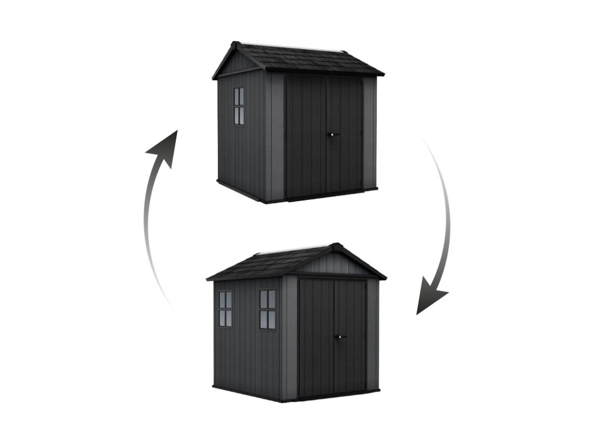 Plastový zahradní domek Keter Zahradní domek  Newton Plus wide 7x7,5 šedý, s podlahou