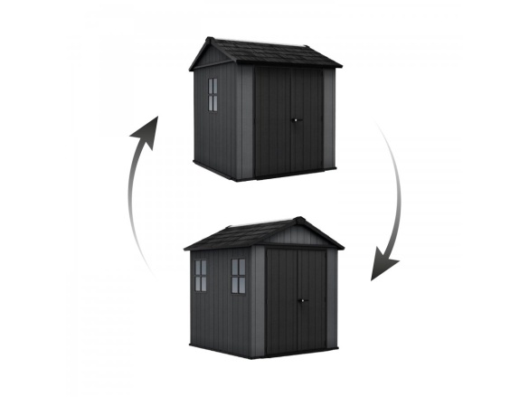 Plastový zahradní domek Keter Zahradní domek  Newton Plus wide 7x7,5 šedý, s podlahou