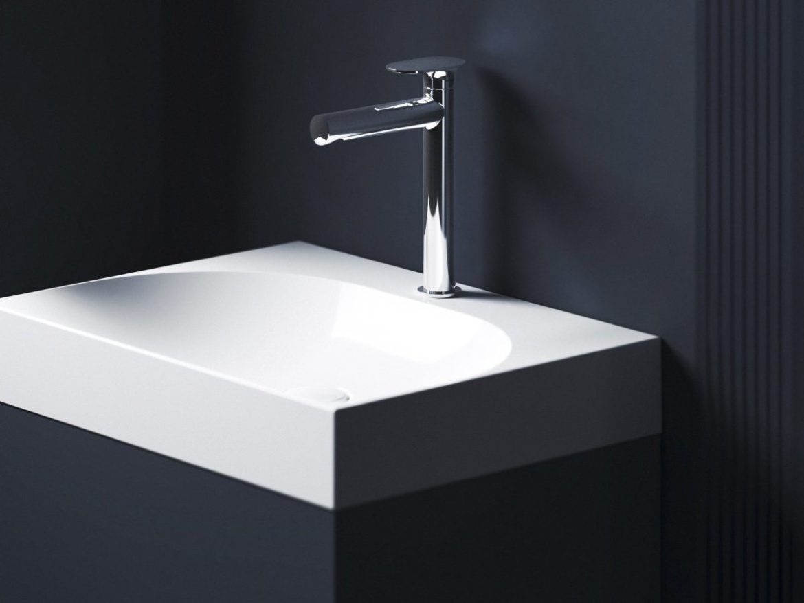 Ravak SG 014.20BLM Umyvadlová stojánková baterie 255 mm bez výpusti, černá matná