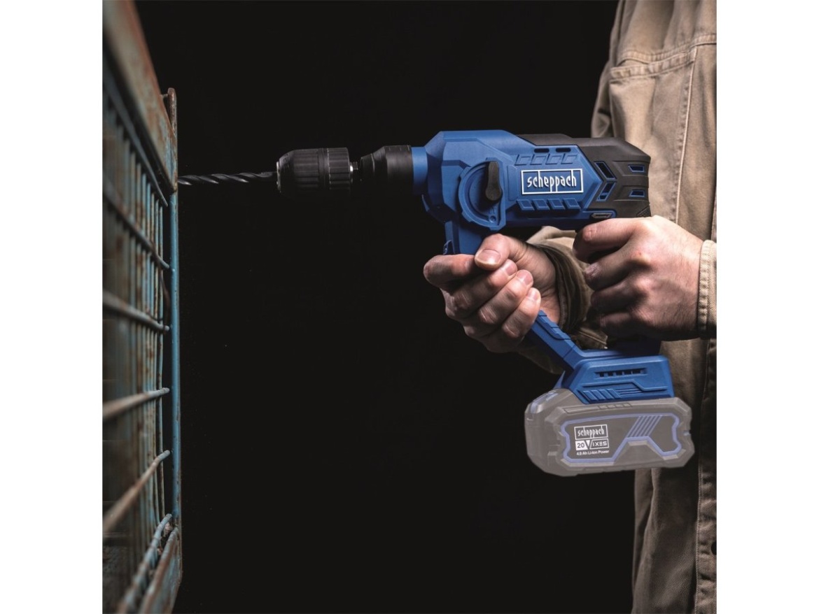 Aku 20 V IXES vŕtacie kladivo SDS Plus 3v1 s príklepom, kufrom a príslušenstvom (bez batérie a nabíjačky) Scheppach C-RHD130-X
