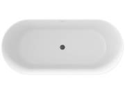 Ravak Vana Freedom O Tec 170x77 volně stojící, Alabaster Pink/bílá, krytka odtoku bílá/černá/chrom