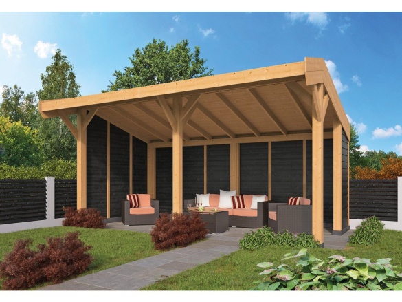 Tuindeco Goor DIY Open-sided Barn black impregnated