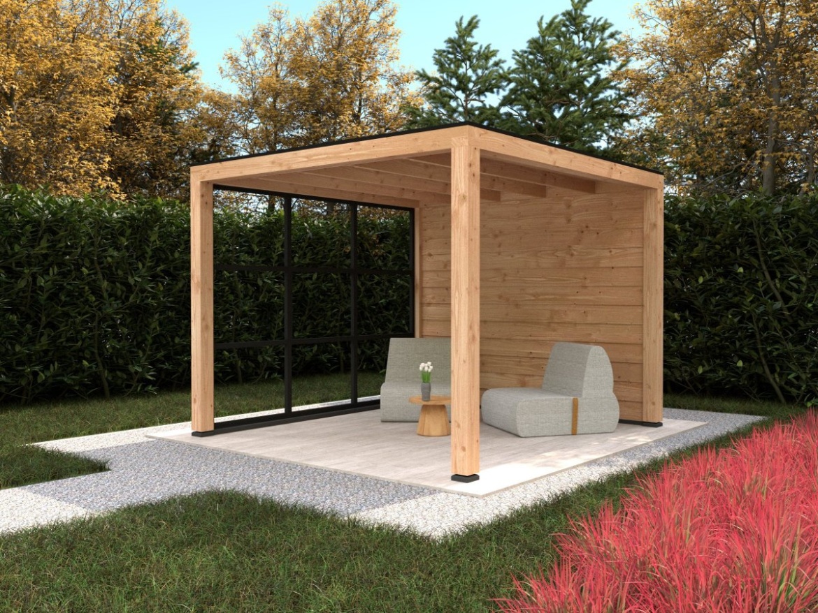 Tuindeco Flat roof Stavanger type L base set douglas fir