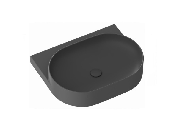 Ravak Umývadlo Yard 60, s otvorom pre batériu, bez prepadu, čierna matná