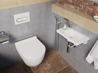 Koupelna a WC –  Ravak Umývadlo Chrome 40 P, s otvorom pre batériu, bez prepadu