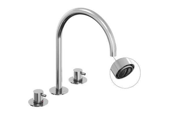 Ravak ES 018.20GB Umývadlová 3-otvorová batéria 270 mm bez odtokovej armatúry, Graphite Brushed