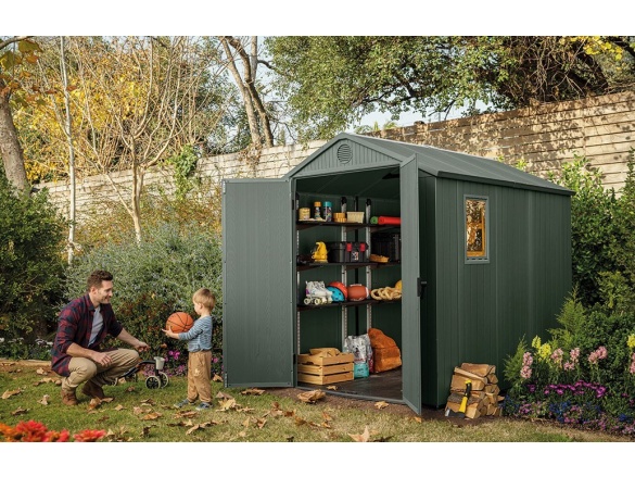 Plastový záhradný domček Keter Darwin 6 x 8 zelený, s podlahou