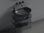 Ravak Umývadlo Yard 60, bez otvoru pre batériu, bez prepadu, Smoke Grey