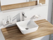 Ravak Umývadlo Uni Slim S 38, bez otvoru pre batériu, bez prepadu, čierna matná