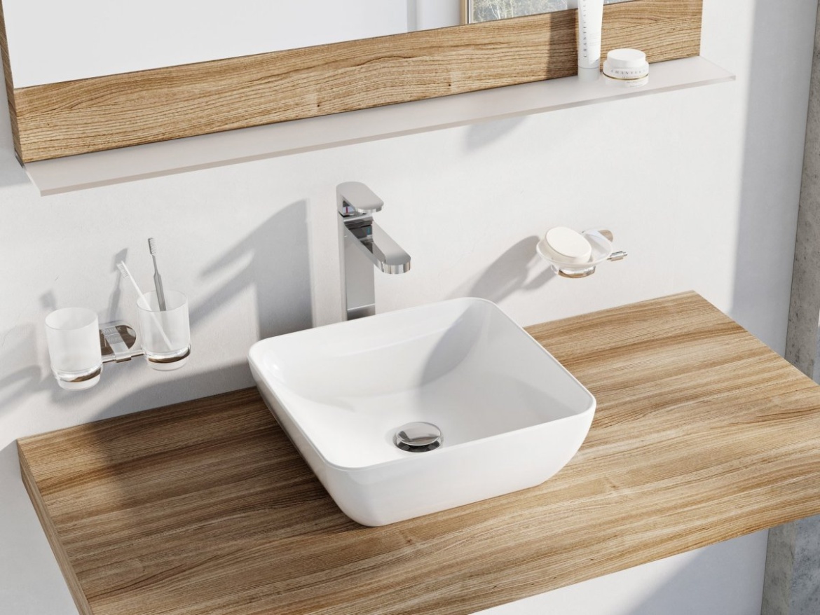 Ravak Umyvadlo Uni Slim S 38, bez otvoru pro baterii, bez přepadu, antracit