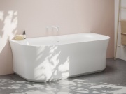 Ravak Vaňa Ypsilon Wall 178x86, voľne stojaca, Smoke Grey/biela, krytka odtoku biela/čierna/chróm