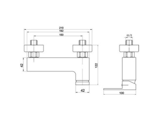 Vodovodní baterie – Novaservis Sprchová baterie Nobless Edge 150 mm, chrom, nástěnná, bez příslušenství, 36062/1,0