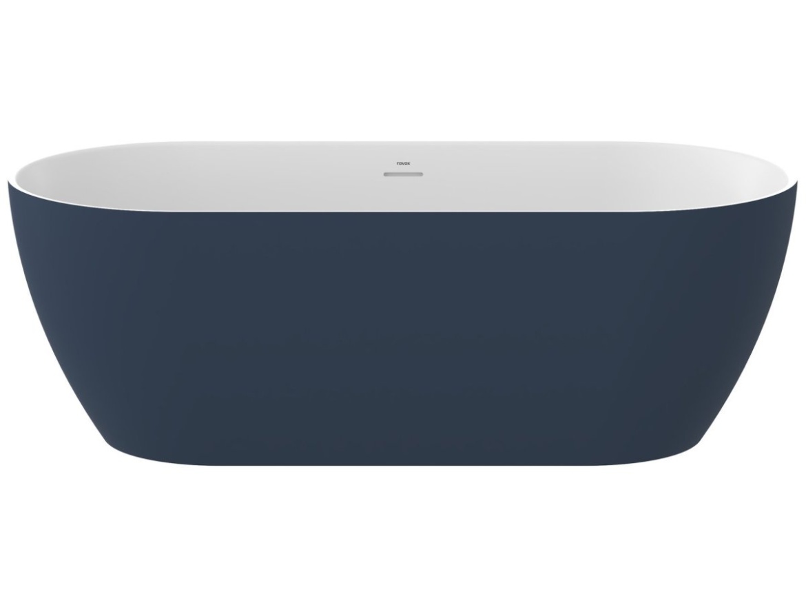 Ravak Vana Freedom O Tec 170x77 volně stojící, Smoke Grey/bílá, krytka odtoku bílá/černá/chrom