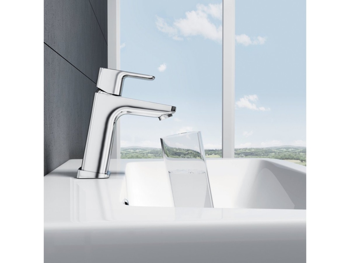 Ravak TD F 014.20BLM Umyvadlová stojánková baterie 172 mm bez výpusti, černá matná