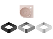 Ravak Umývátko Yard 28 C, s otvorem pro baterii, bez přepadu, Alabaster Pink