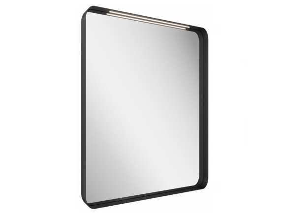 Ravak Zrkadlo Strip 80x70 s osvetlením, čierna
