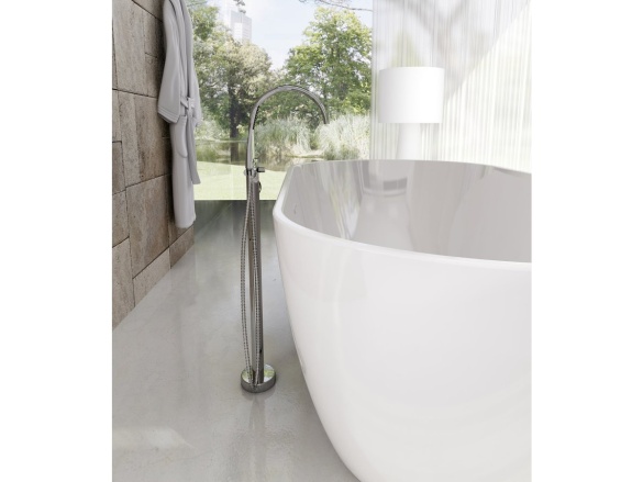 Ravak FM 080.20BL.RB07A Vanová baterie do podlahy bez tělesa, se sprchovým setem, černá