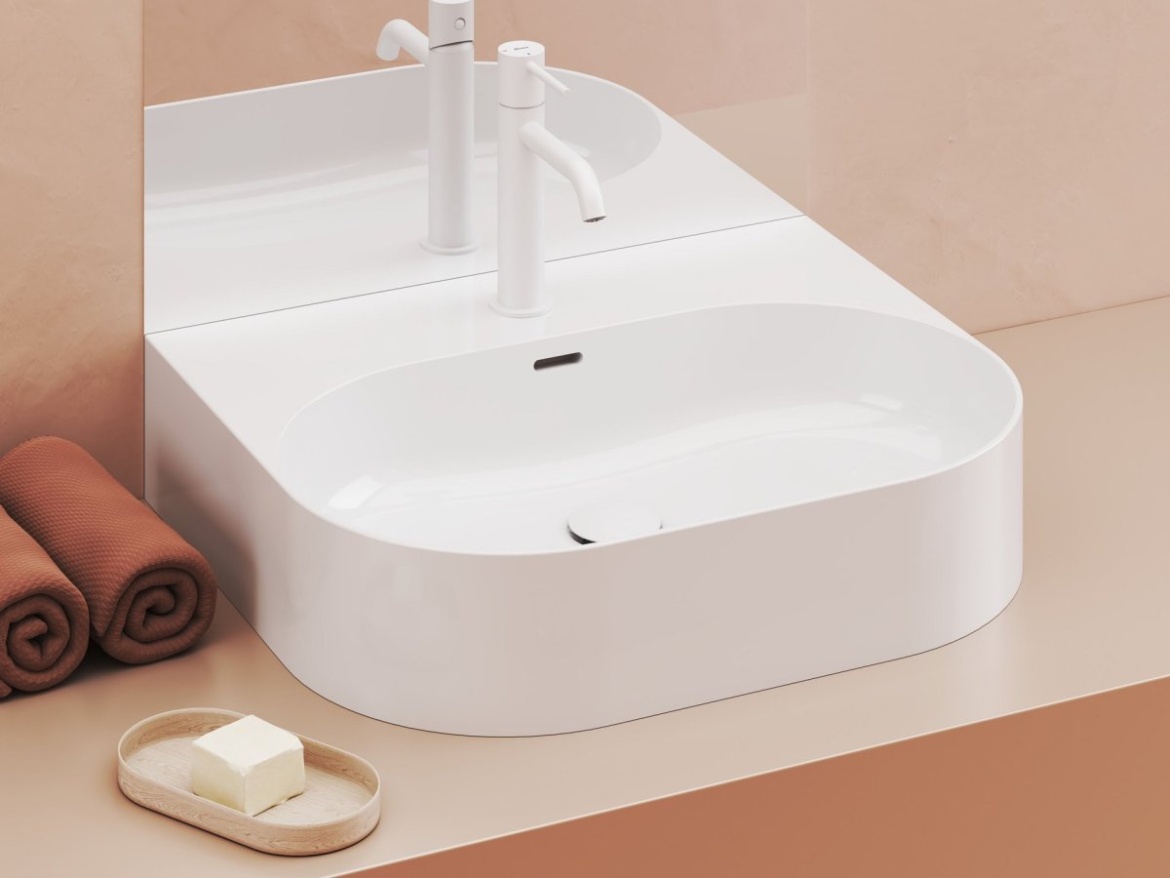 Ravak Umývadlo Ceramic Slim Wall O 55, s otvorom pre batériu, s prepadom, biela