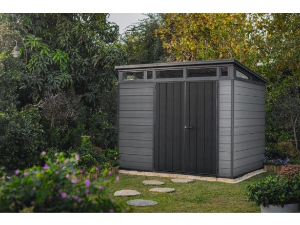Műanyag kerti ház Keter Cortina 9x7 grafitový, s podlahou