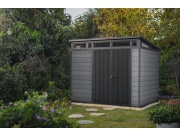 Plastový zahradní domek Keter Cortina 9x7 grafitový, s podlahou