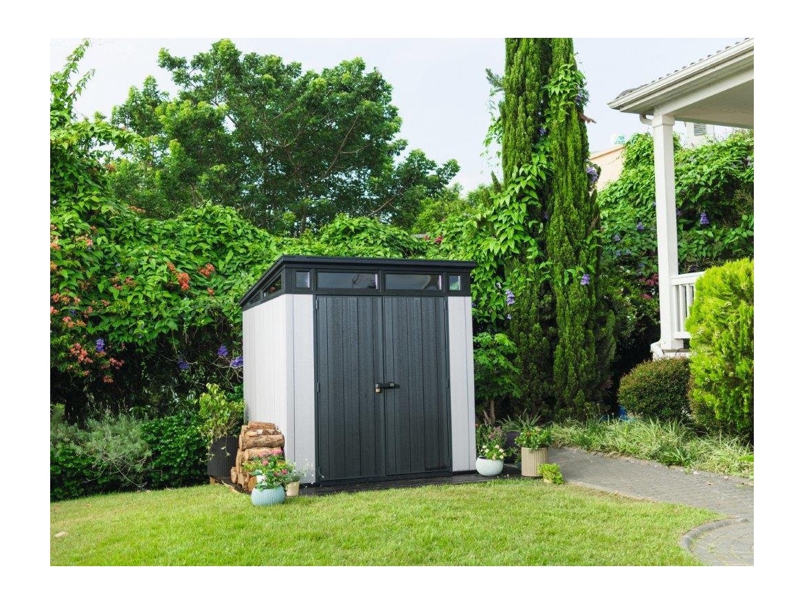 Plastový zahradní domek Keter Zahradní domek  Artisan 7x7 grafitový/šedý, s podlahou