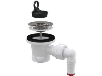 Sanitární instalace –  Alcadrain Umyvadlová výpusť 6/4", nerez mřížka, s přípojkou na hadici,  A31P