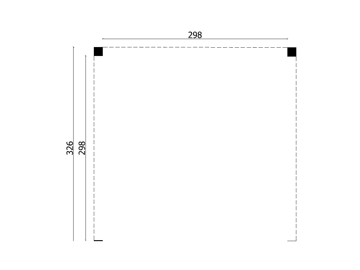Tuindeco Flat roof Stavanger type L base set douglas fir