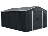 Zahradní domek kovový 3 x 3,7 m se sedlovou střechou antracit Riwall PRO RMSA 12x10 Anthracite