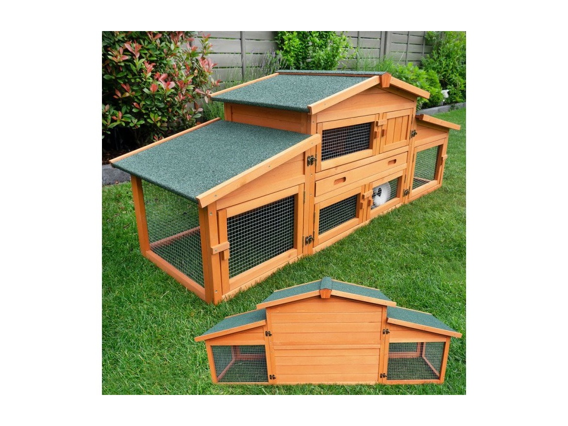 Scobax Dřevěná králíkárna PRACHATICE, 1800x620x720 mm
