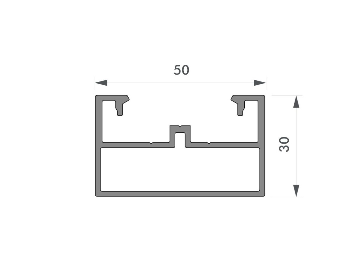 Podkladový hliníkový profil nosný Deceuninck