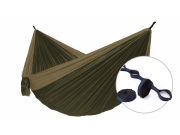 Hamaka Houpací síť pro dva Camping + Slap strap (hnědý SET)