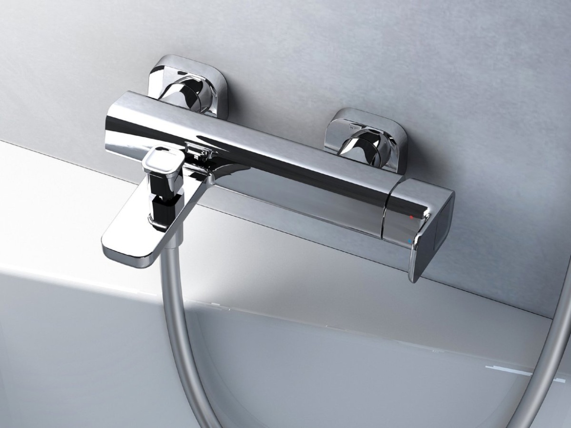 Ravak TD 022.00CR Vaňová nástenná batéria bez sprchového setu, chróm