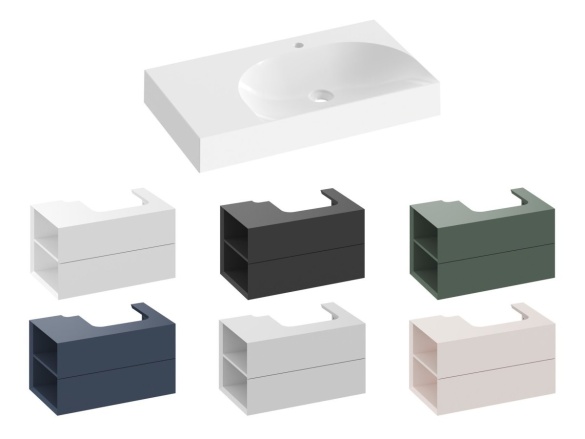 Ravak Umývadlo Lite 80/60 L, s otvorom pre batériu, bez prepadu