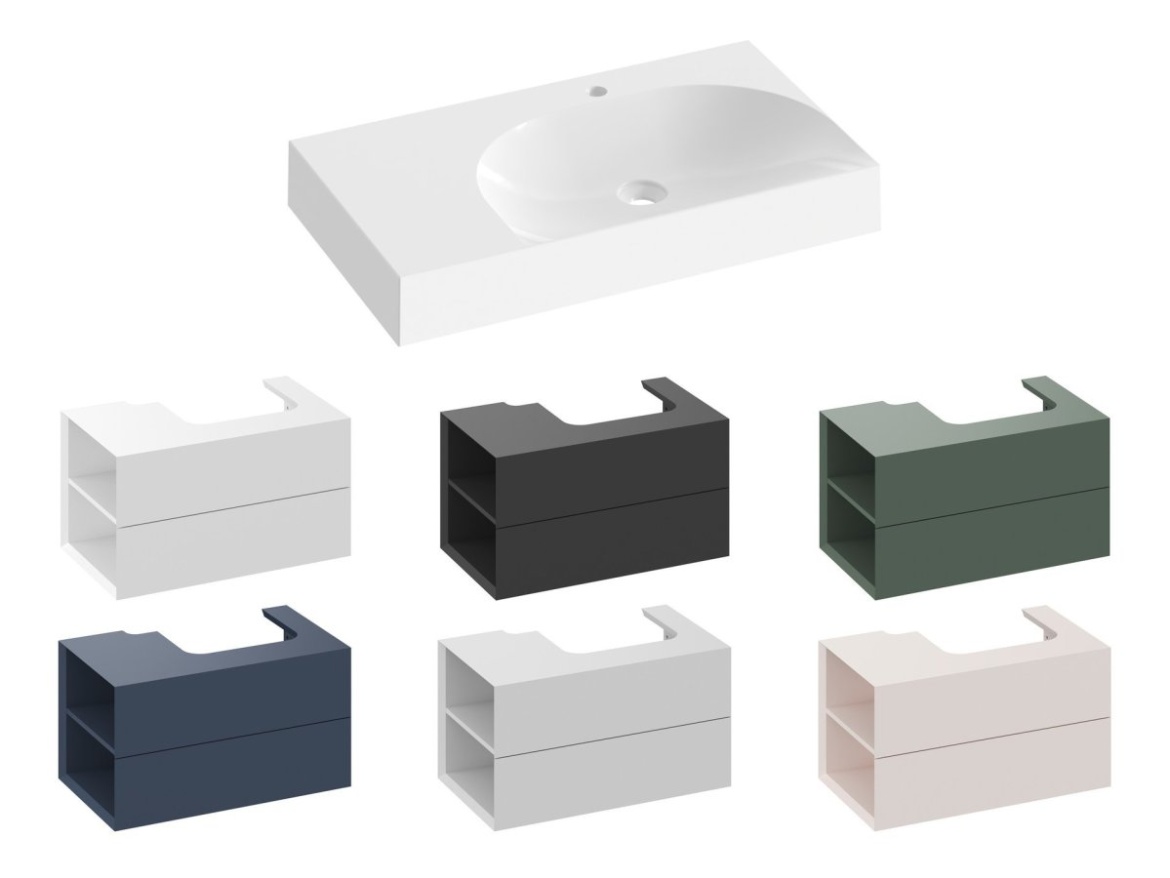 Ravak Umyvadlo Lite 80/60 P, s otvorem pro baterii, bez přepadu