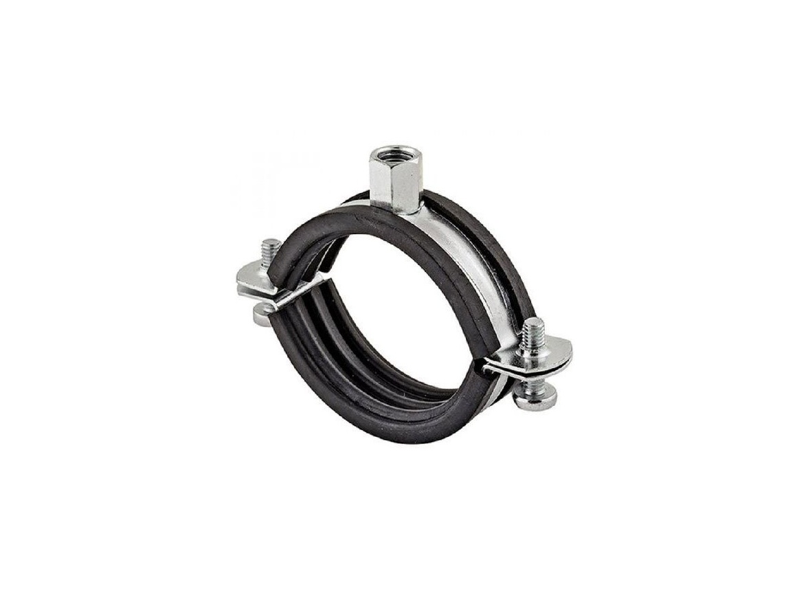 Koňařík Dvoušroubová objímka 204 - 210 mm, M8 / M10, s tlumící vložkou, pozinkovaná