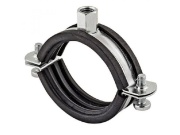 Koňařík Dvoušroubová objímka 204 - 210 mm, M8 / M10, s tlumící vložkou, pozinkovaná