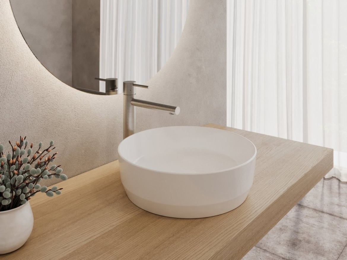 Ravak Umyvadlo Zeta Slim 40, bez otvoru pro baterii, bez přepadu, bílá