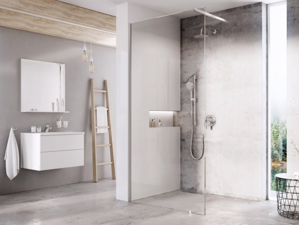 Ravak Walk-In Wall Set 80, čierna+transparent