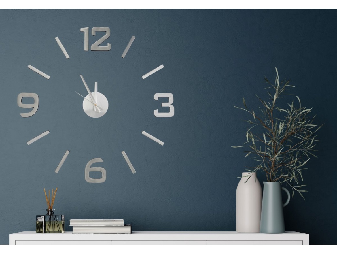 G21 Samolepící hodiny  Classic Style, stříbrné