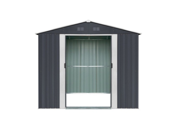 Zahradní domek kovový 2,4 x 1,7 m se sedlovou střechou Antracit Riwall PRO RMSA 6x8 Anthracite
