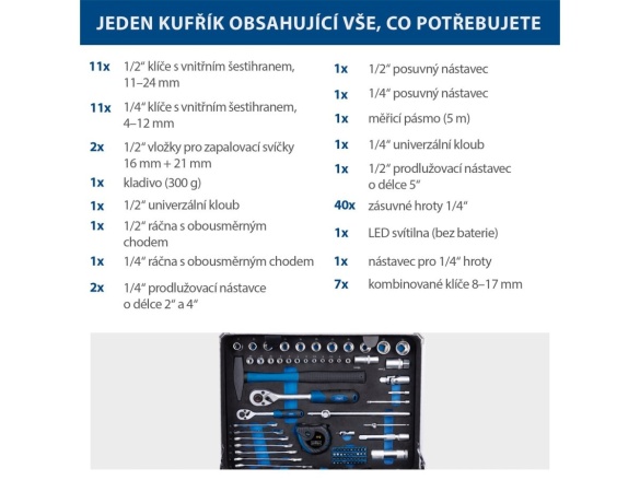 Alumínium szerszámosláda, 141 alkatrész Scheppach TB 200