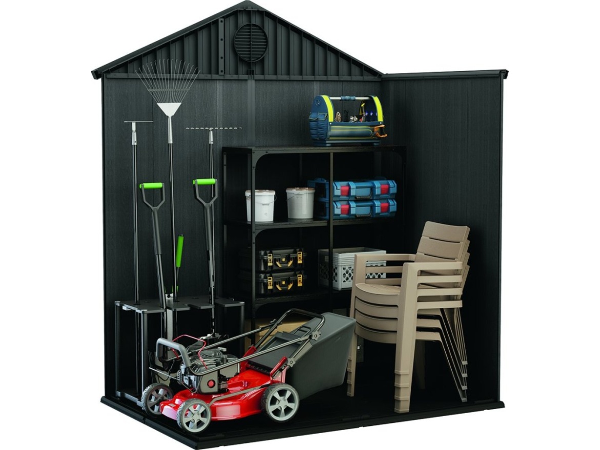 Plastový záhradný domček Keter Darwin 6 x 4 šedý, s podlahou