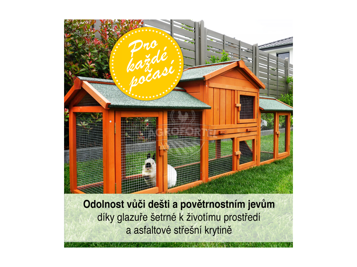 Scobax Dřevěná králíkárna JINCE, 2100x540x855 mm