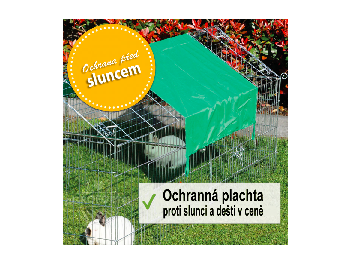 Scobax Venkovní výběh velikost L - pro drůbež a králíky, 2200 x 850 x 1020 mm s plachtou